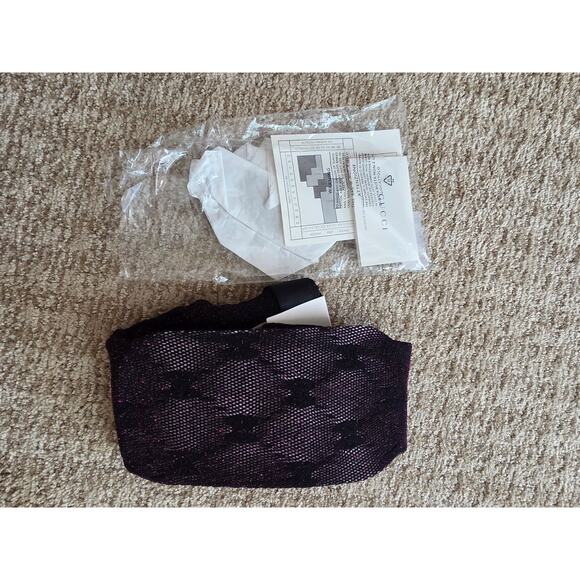 Gucci Black 2023 GG Logo Glitter Tights w/ Tags S sz - Picture 3 of 11